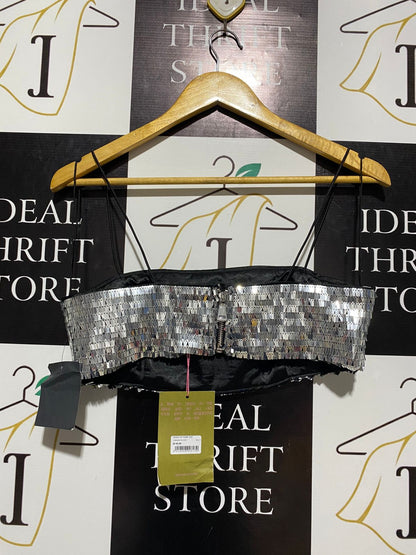 SHEIKE |M| BUST 16| SILVER SEQUIN CROP TOP