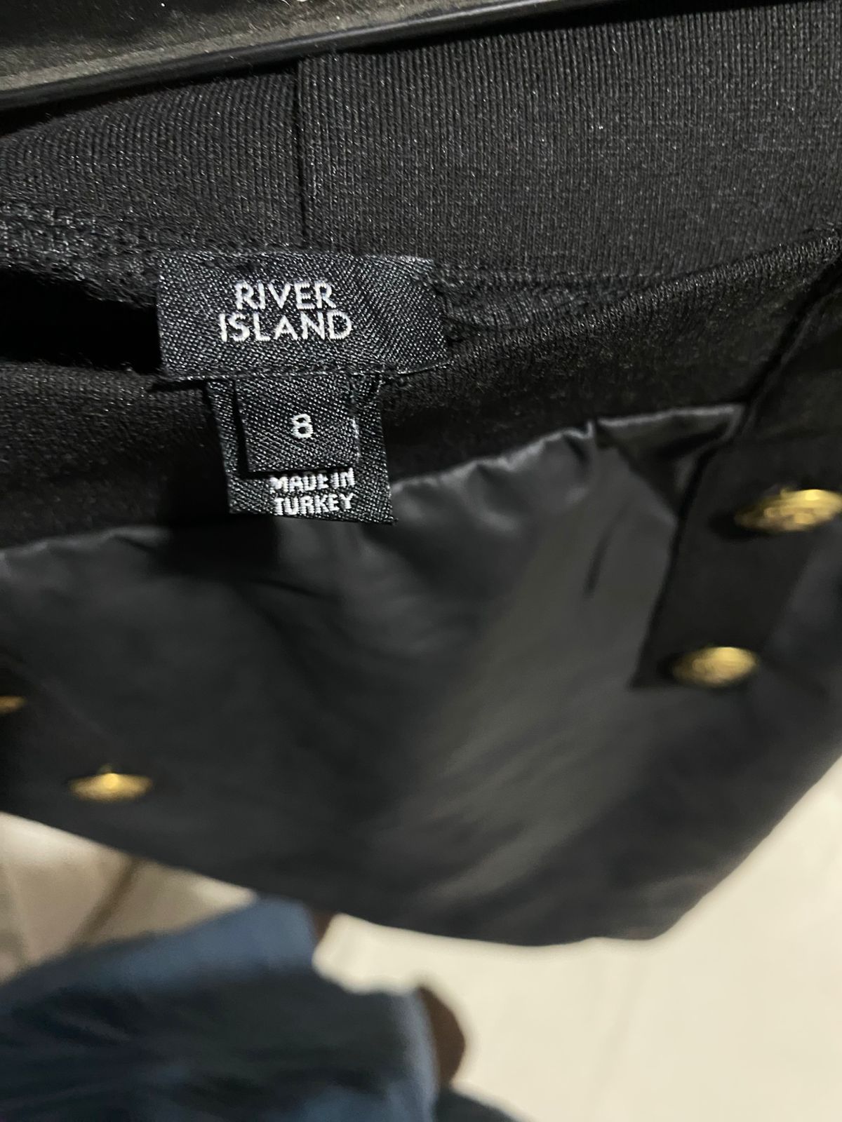 RIVER ISLAND |S| WAIST 26| C6| FAUX-LEATHER MILITARY-STYLE MINI SKIRT