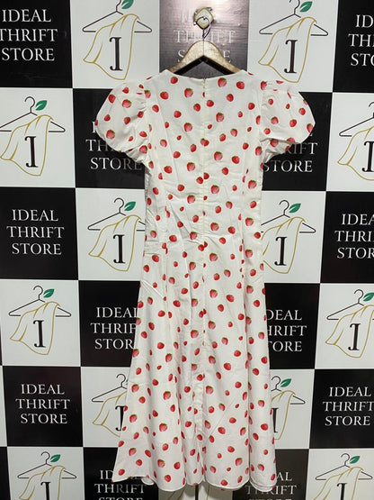 EPIC TANNI |M| BUST 16| C3| WHIMSICAL STRAWBERRY PRINT PUFF-SLEEVE DRESS