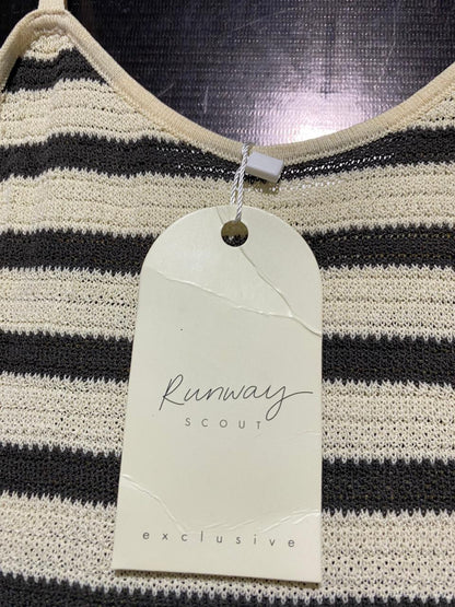 RUNWAY SCOUT |S| WAIST 12| NAUTICAL STRIPE RIBBED MAXI DRESS