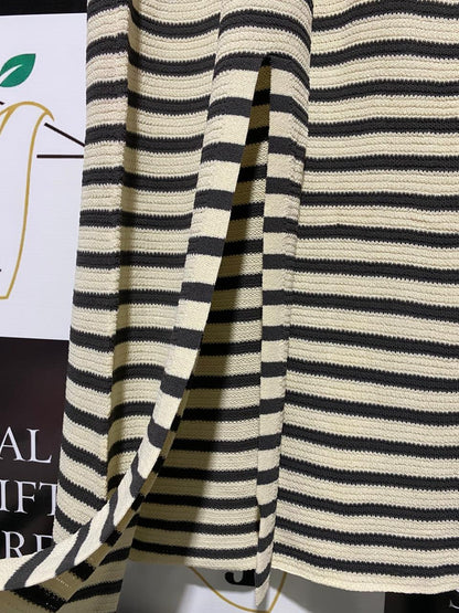 RUNWAY SCOUT |S| WAIST 12| NAUTICAL STRIPE RIBBED MAXI DRESS