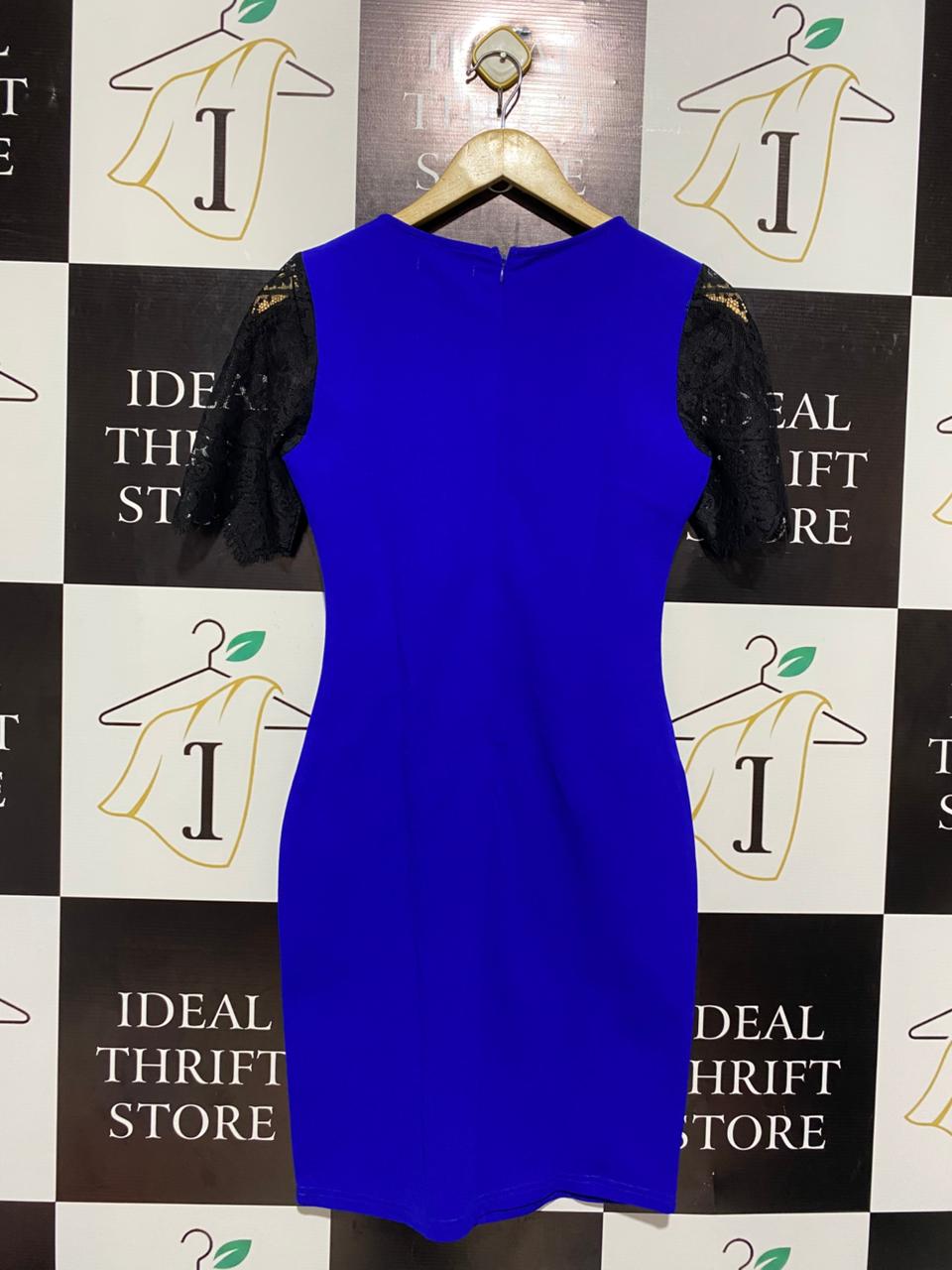 EMAMODA |S| BUST 15| STRIKING ROYAL BLUE SHEATH DRESS.