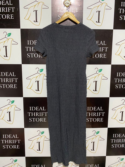 PRIMARK |S| BUST 15| MIDNIGHT TEXTURED RIBBED MIDI DRESS