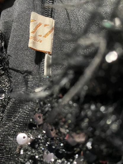 MIDNIGHT SEQUIN OFF-THE-SHOULDER COCKTAIL DRESS |S| BUST 16|