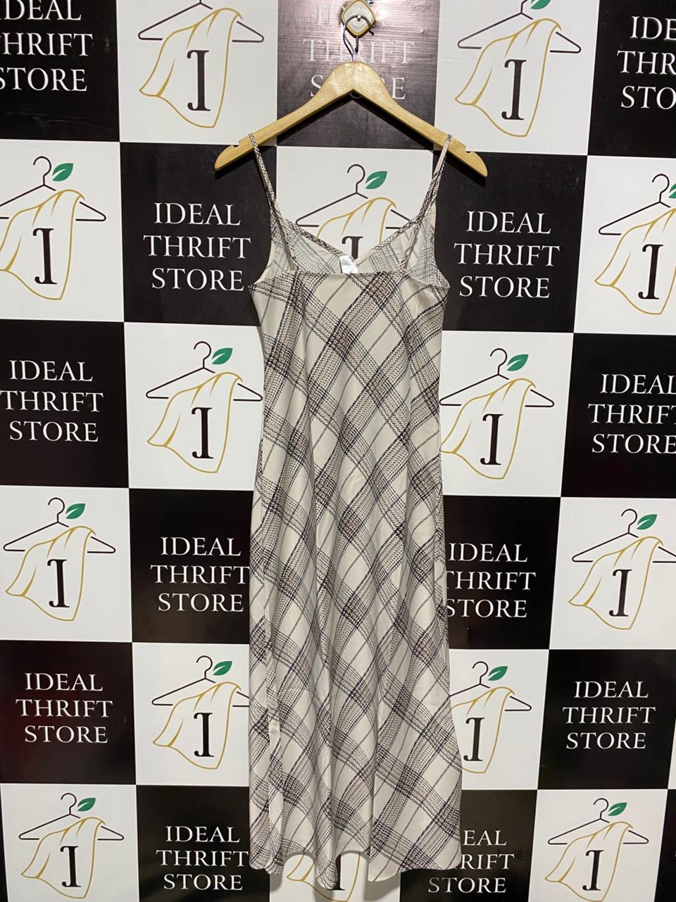 ANKO |M| BUST 16| CREAM AND CHARCOAL CHECKERED SLIP DRESS