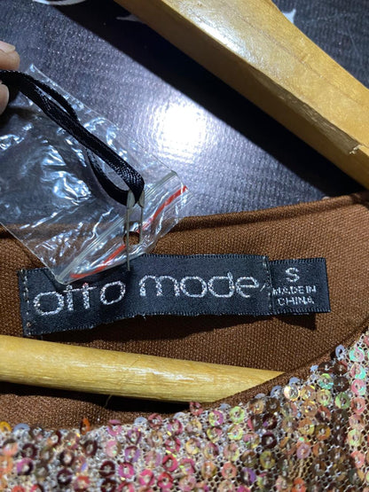 OTTO MODE |S| BUST 16| AMBER PYTHON SEQUIN SHIFT DRESS