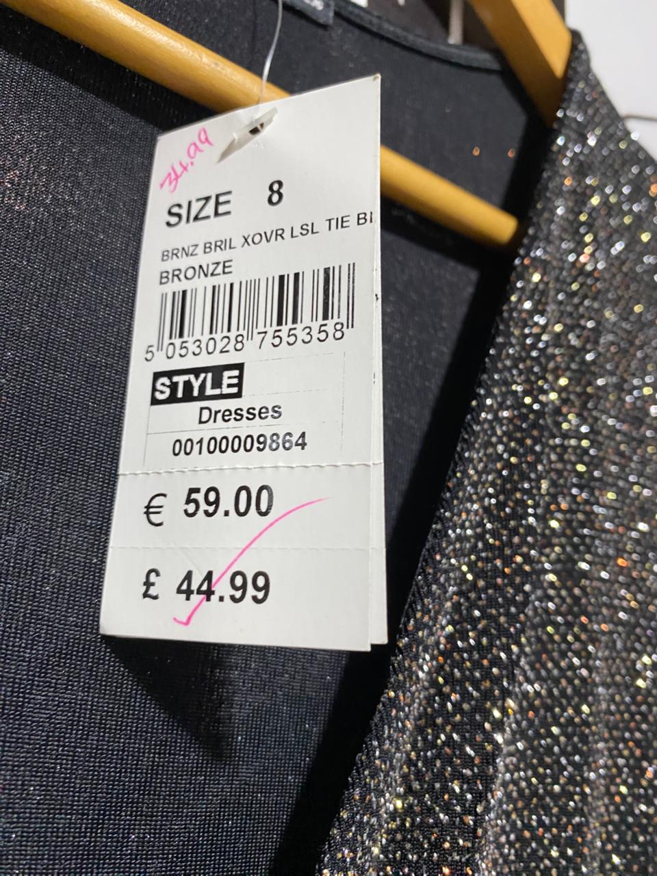 QUIZ |S| BUST 15| STARDUST GLIMMER WRAP MAXI DRESS ENCHANTING CHARCOAL WRAP