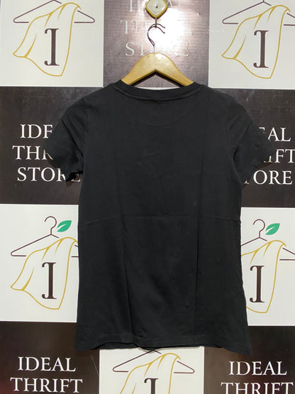 GUESSECO |M| BUST 17| C1| Printed Black Cotton T-Shirt,