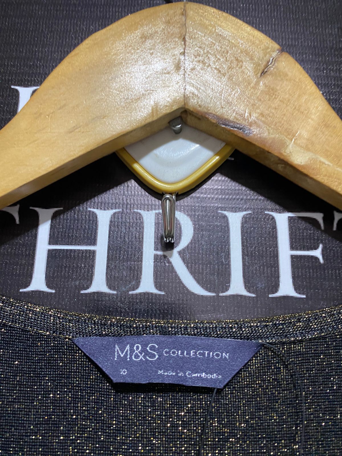 M&S COLLECTION |M| BUST 17| BRONZE GLIMMER WRAP MIDI DRESS