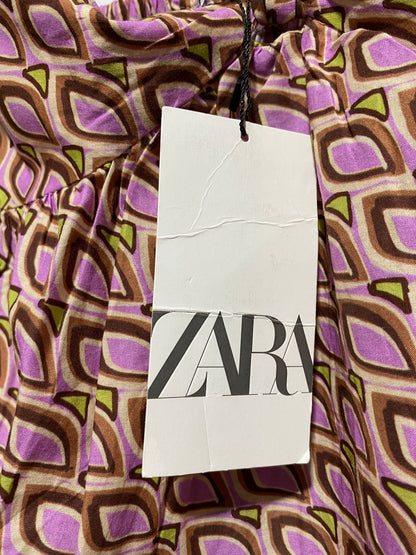 ZARA |S| BUST 14| C3|  ROSE QUARTZ GEOMETRIC HALTER MAXI DRESS