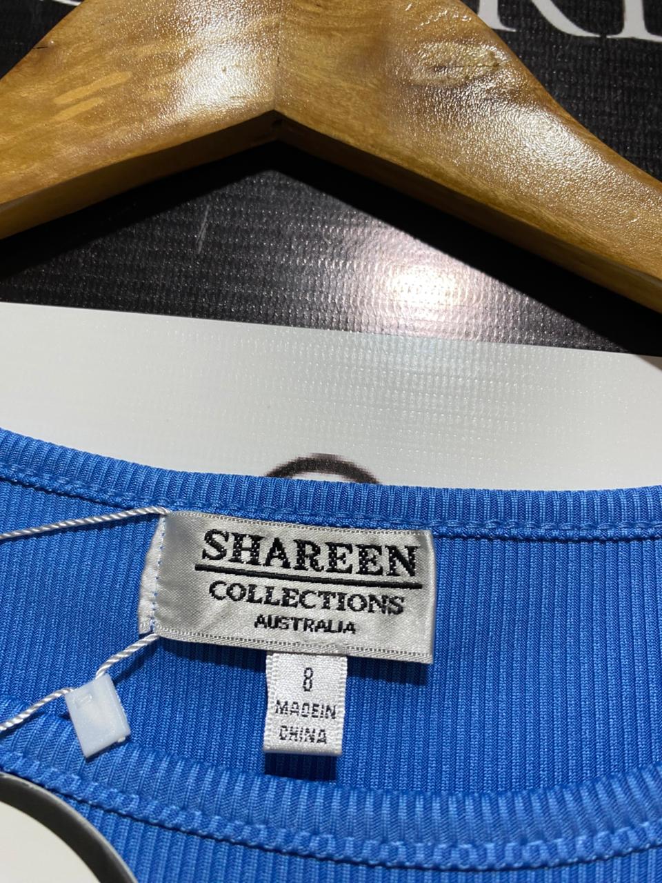 SHAREEN |S| BUST 14| BLUE WAIST CUT-OUT RIBBED MINI BODYCON DRESS
