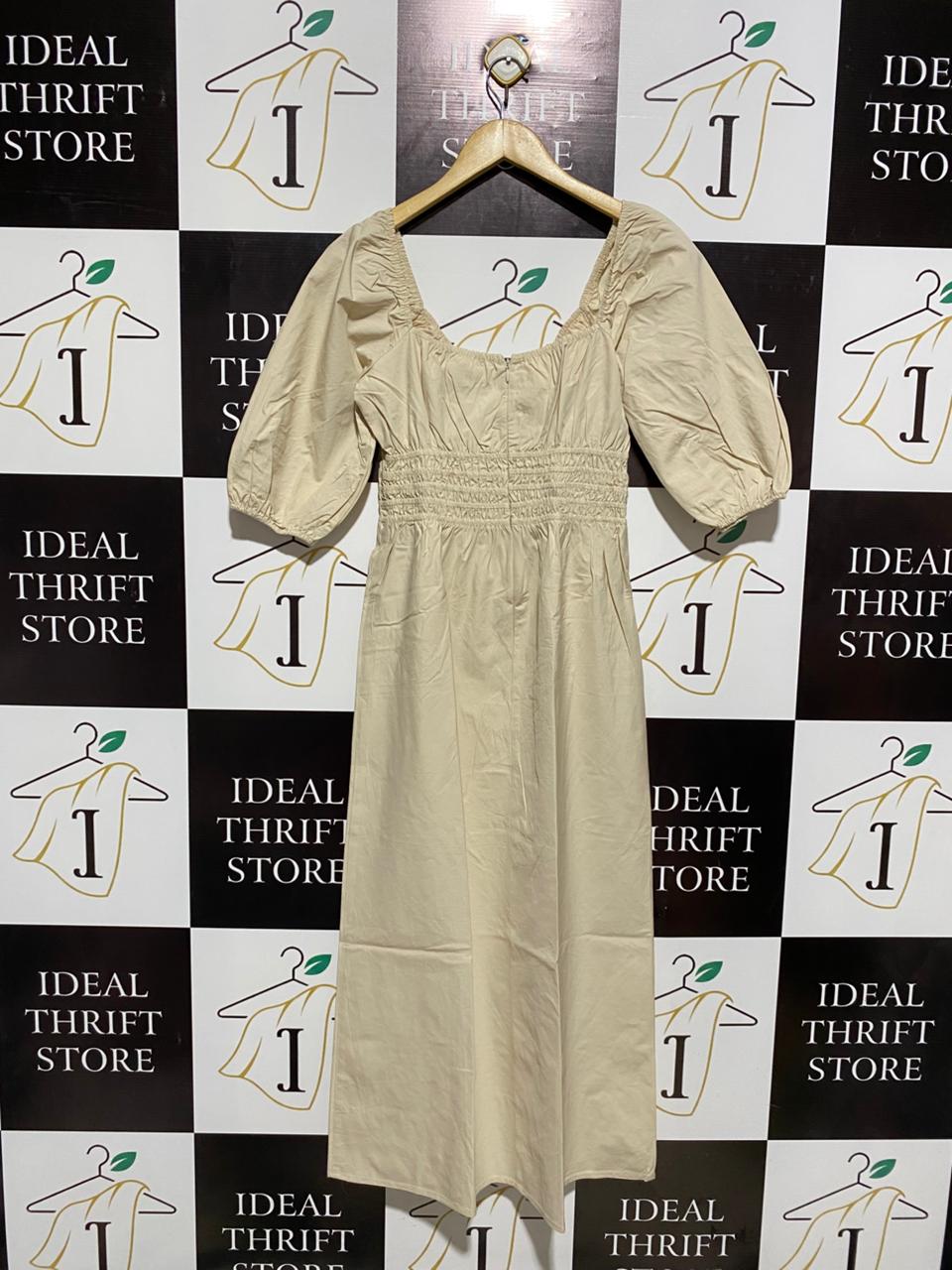 LULU AND ROSE |S| BUST 15| C3| SAVANNAH MIDI DRESS IN BEIGE