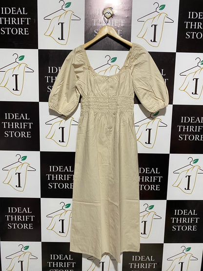 LULU AND ROSE |S| BUST 15| C3| SAVANNAH MIDI DRESS IN BEIGE