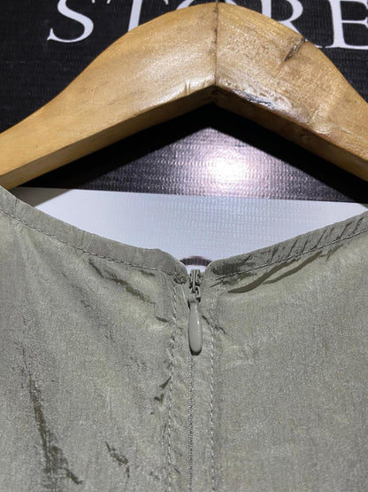 H&M |M| BUST 16| SAGE GREEN NYLON-BLEND DRAWSTRING CROP TOP