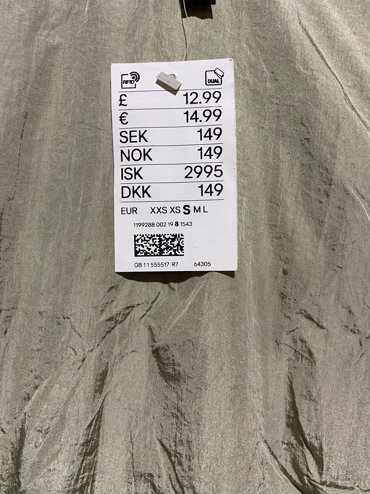 H&M |M| BUST 16| SAGE GREEN NYLON-BLEND DRAWSTRING CROP TOP