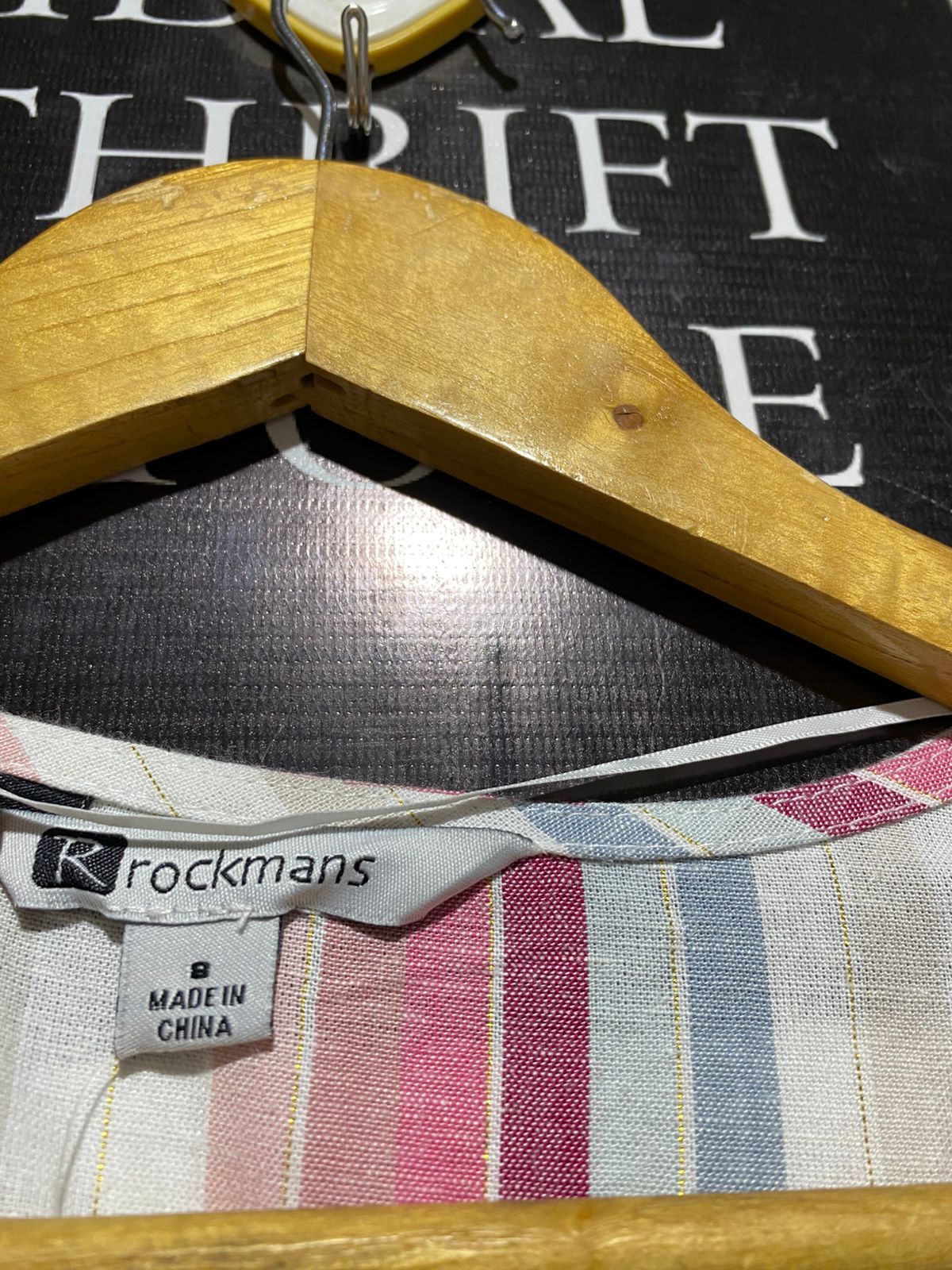 ROCKMANS |M| BUST 18| C3| MULTICOLOR CHEVRON AND VERTICAL STRIPE BUTTON-FRONT MIDI DRESS