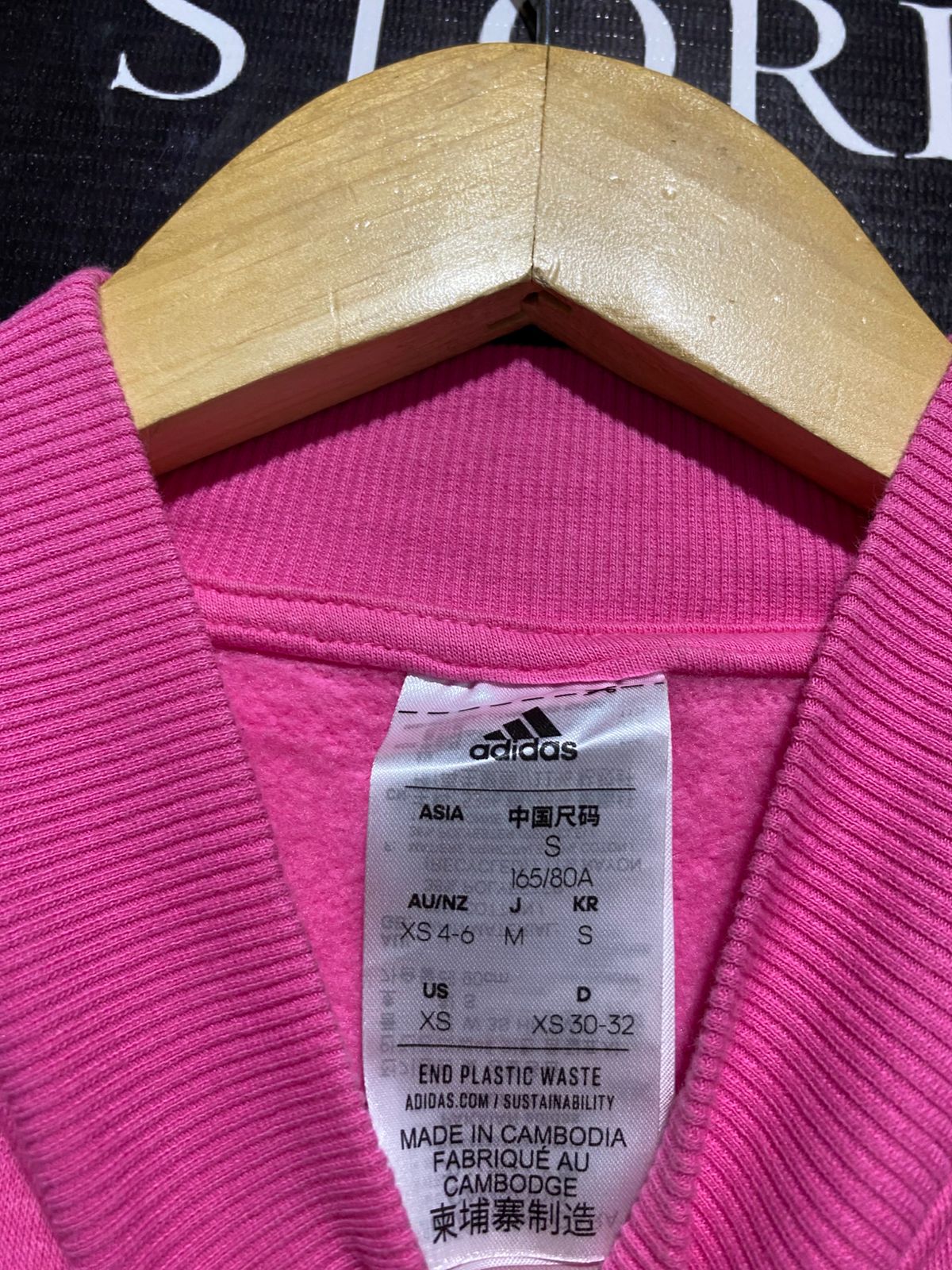 ADIDAS |XS| BUST 19| WOMEN'S BUBBLEGUM PINK MOCK NECK 3-STRIPE SWEATSHIRT