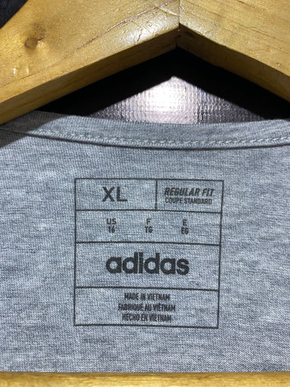 ADIDAS |XL| BUST 18| C1| WOMEN'S GREY HEATHERED GRAPHIC LOGO T-SHIRT
