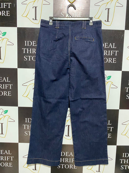 SUSSAN |XL| WAIST 33|B14|WOMEN’S HIGH-WAISTED WIDE-LEG JEANS - PREMIUM DARK INDIGO WASH
