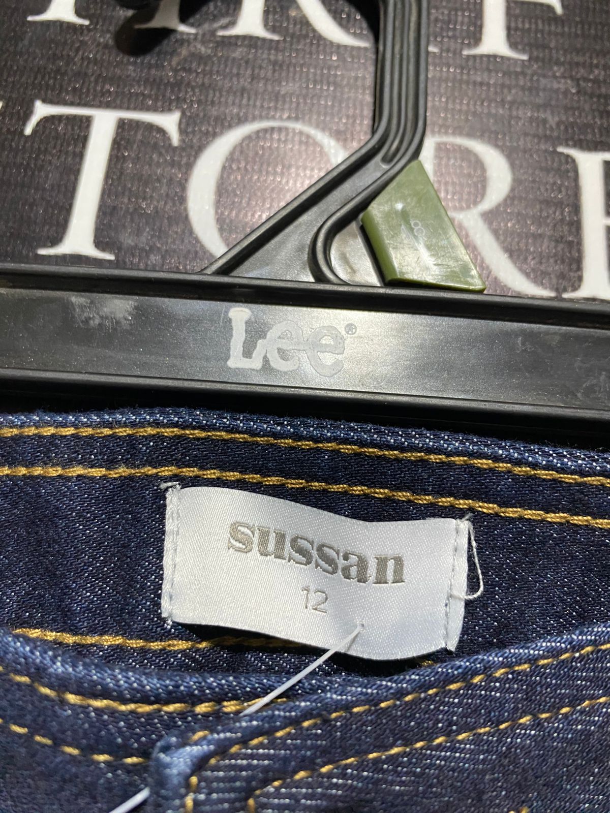 SUSSAN |XL| WAIST 33|B14|WOMEN’S HIGH-WAISTED WIDE-LEG JEANS - PREMIUM DARK INDIGO WASH