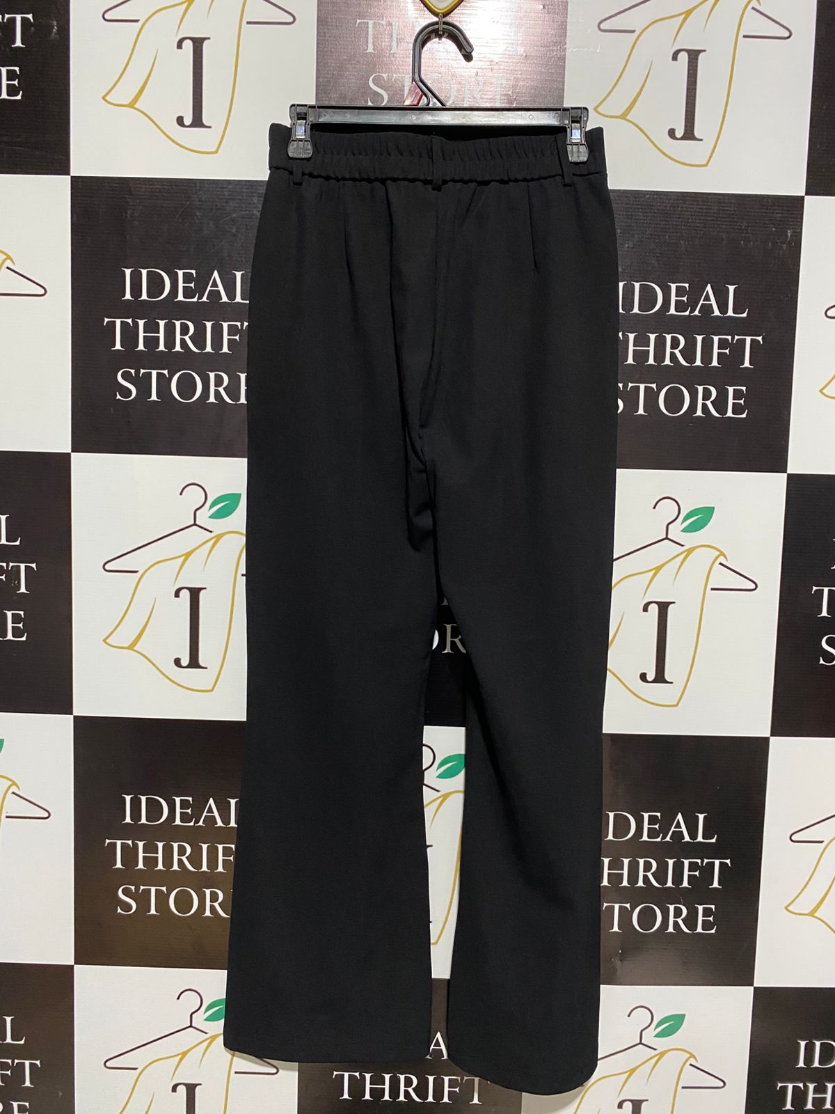 FASHION |M| WAIST 28| PREMIUM BLACK HIGH-WAISTED FLARED TROUSERS