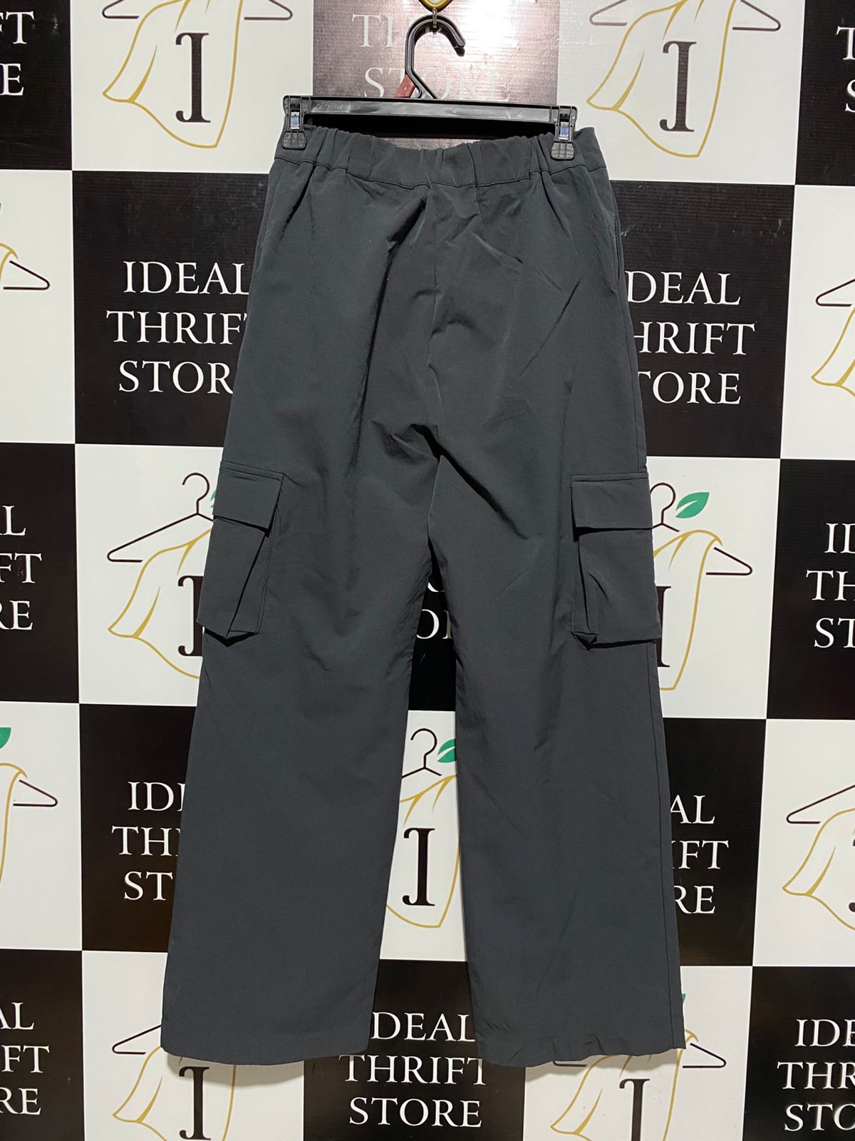 MONOPOLY |M| WAIST 28| PREMIUM CHARCOAL GREY WIDE-LEG CARGO TROUSERS