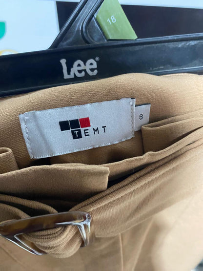 TEMT |M| WAIST 26| WOMEN’S HIGH-WAISTED WIDE-LEG TROUSERS - SOPHISTICATED CAMEL BROWN
