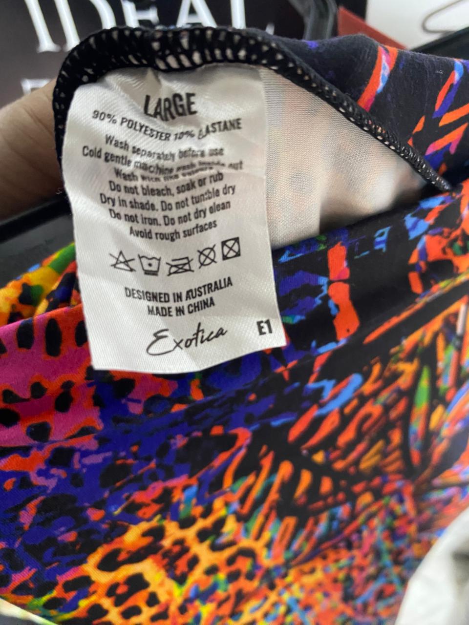 EXOTICA |L| WAIST 26| BOLD MULTICOLOR ABSTRACT PRINT WIDE-LEG TROUSERS