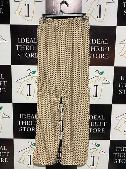 INTO |M| WAIST 28| B11| WOMEN’S HIGH-WAISTED WIDE-LEG PALAZZO PANTS - INTRICATE GEOMETRIC
