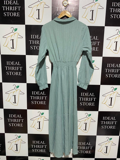 MALIBU |M| BUST 15| C3| ELEGANT SAGE GREEN TEXTURED MAXI DRESS