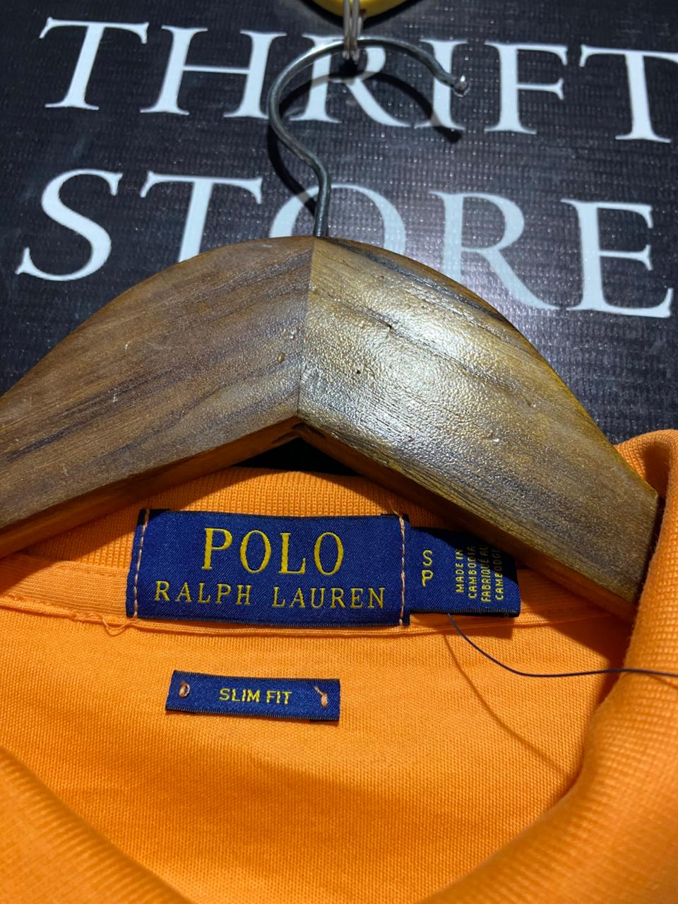 POLO RALPH LAUREN |S| BUST 17|  SHORT SLEEVE POLO SHIRT - VIBRANT ORANGE COTTON MESH - CLASSIC FIT COLLARED NECKLINE