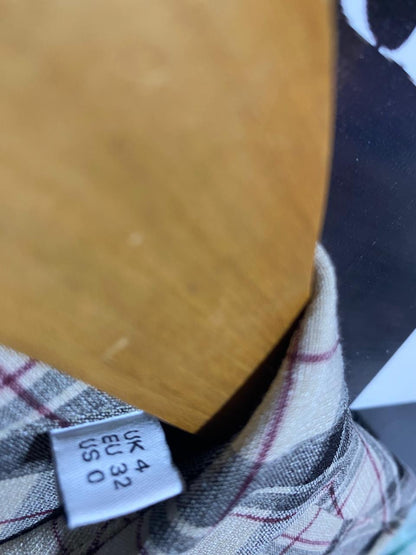 COLLUSION |L| BUST 25| UNISEX OVERSIZED FLANNEL BUTTON-DOWN SHIRT - CLASSIC TAN AND BLACK PLAID