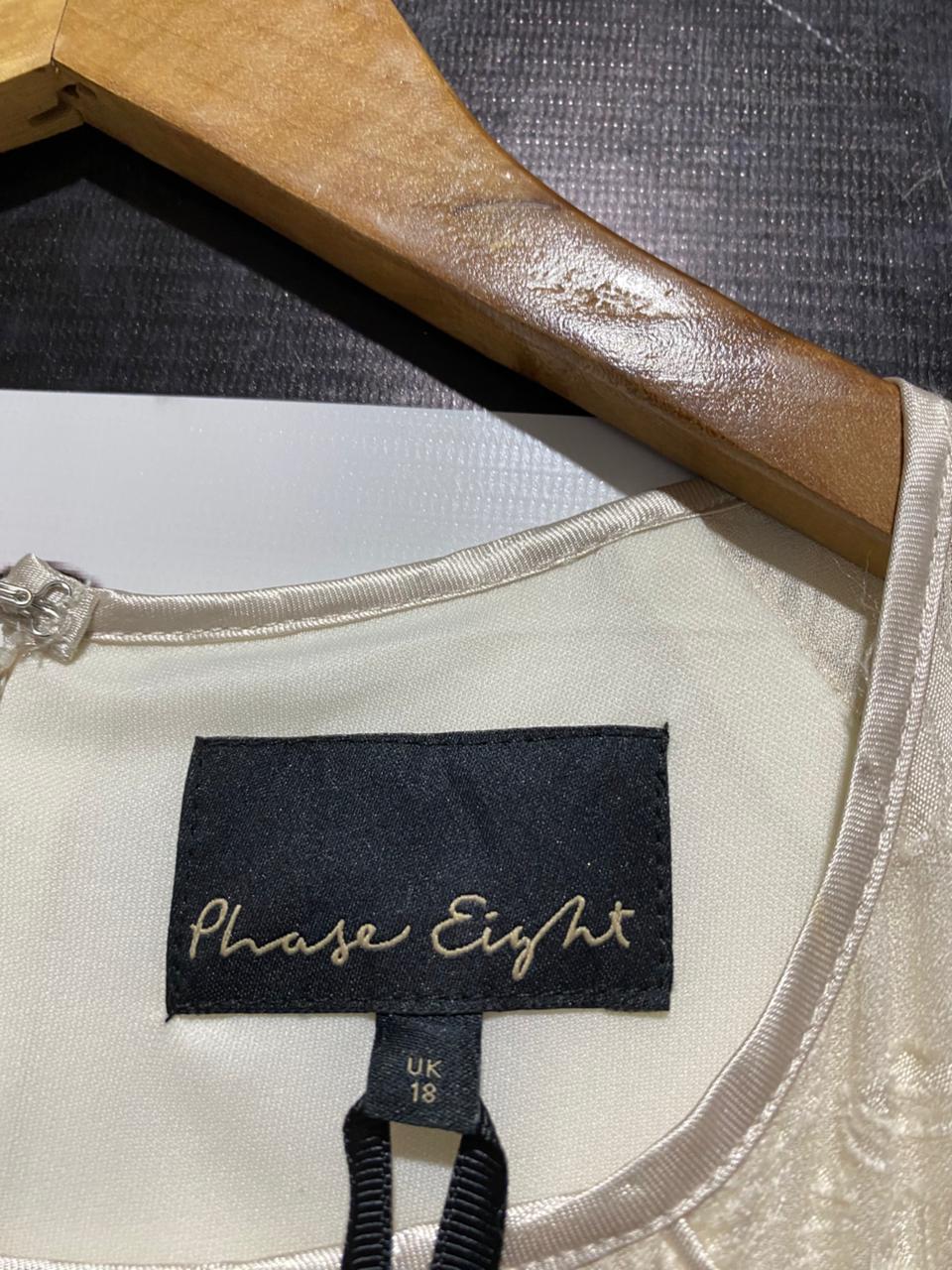 PHOSE EIGHT |XL| BUST 21| C3| WOMEN’S CREAM KNEE-LENGTH COCKTAIL DRESS - ELEGANT FLORAL LACE BODICE AND SLEEVES