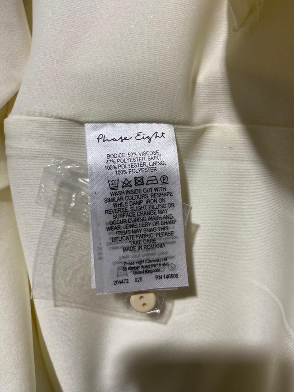 PHOSE EIGHT |XL| BUST 21| C3| WOMEN’S CREAM KNEE-LENGTH COCKTAIL DRESS - ELEGANT FLORAL LACE BODICE AND SLEEVES
