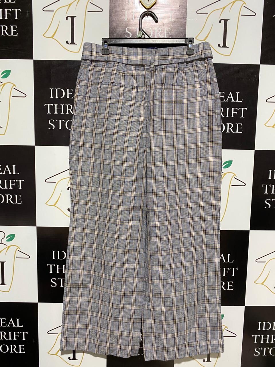 COUNTRY ROAD |XL| WAIST 34| CLASSIC GREY CHECKERED BELTED TROUSERS