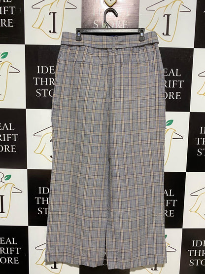COUNTRY ROAD |XL| WAIST 34| CLASSIC GREY CHECKERED BELTED TROUSERS