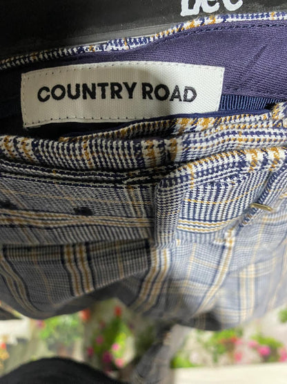COUNTRY ROAD |XL| WAIST 34| CLASSIC GREY CHECKERED BELTED TROUSERS