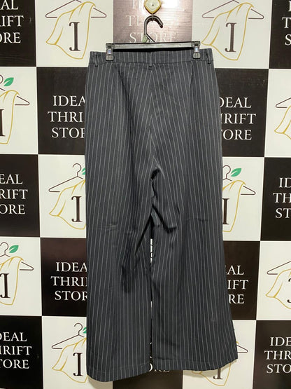 MINX & MOSS |XL| WAIST 32| SOPHISTICATED CHARCOAL GREY PINSTRIPE WIDE-LEG TROUSERS