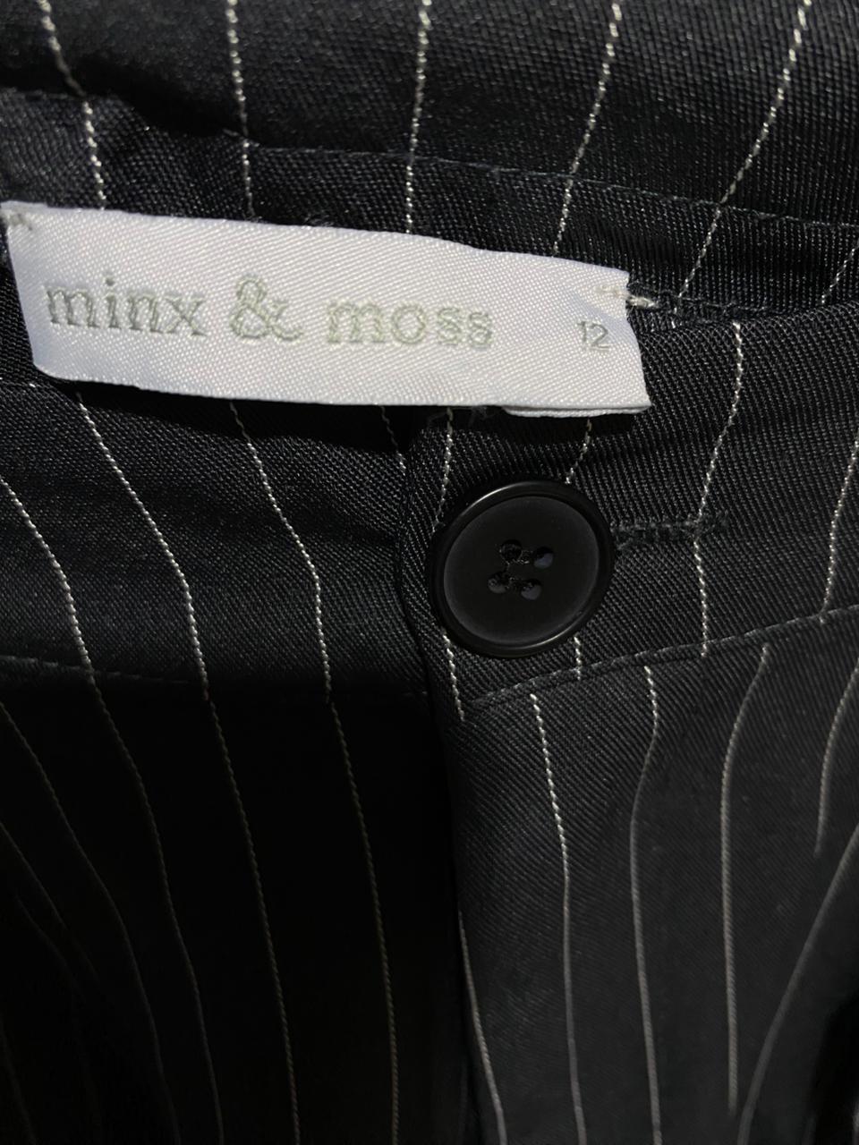 MINX & MOSS |XL| WAIST 32| SOPHISTICATED CHARCOAL GREY PINSTRIPE WIDE-LEG TROUSERS
