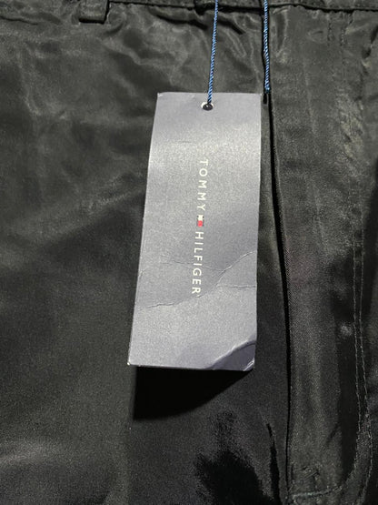 TOMMY HILFIGER  |S| WAIST 24| WOMEN’S BLACK TECHNICAL TROUSERS - SLEEK MID-RISE CHINO PANTS