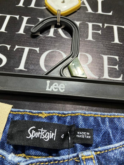 SPORTS GIRL |M| WAIST 26| CLASSIC BLUE HIGH-WAISTED STRAIGHT-LEG JEANS