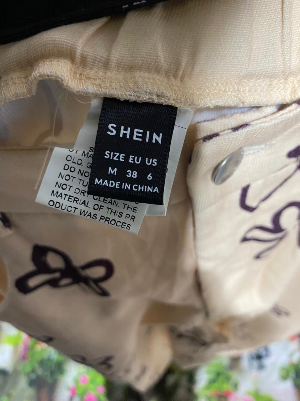 SHEIN |M| WAIST 28| WOMEN’S CREAM WIDE-LEG TROUSERS - BOHO-CHIC FLORAL PRINT PANTS