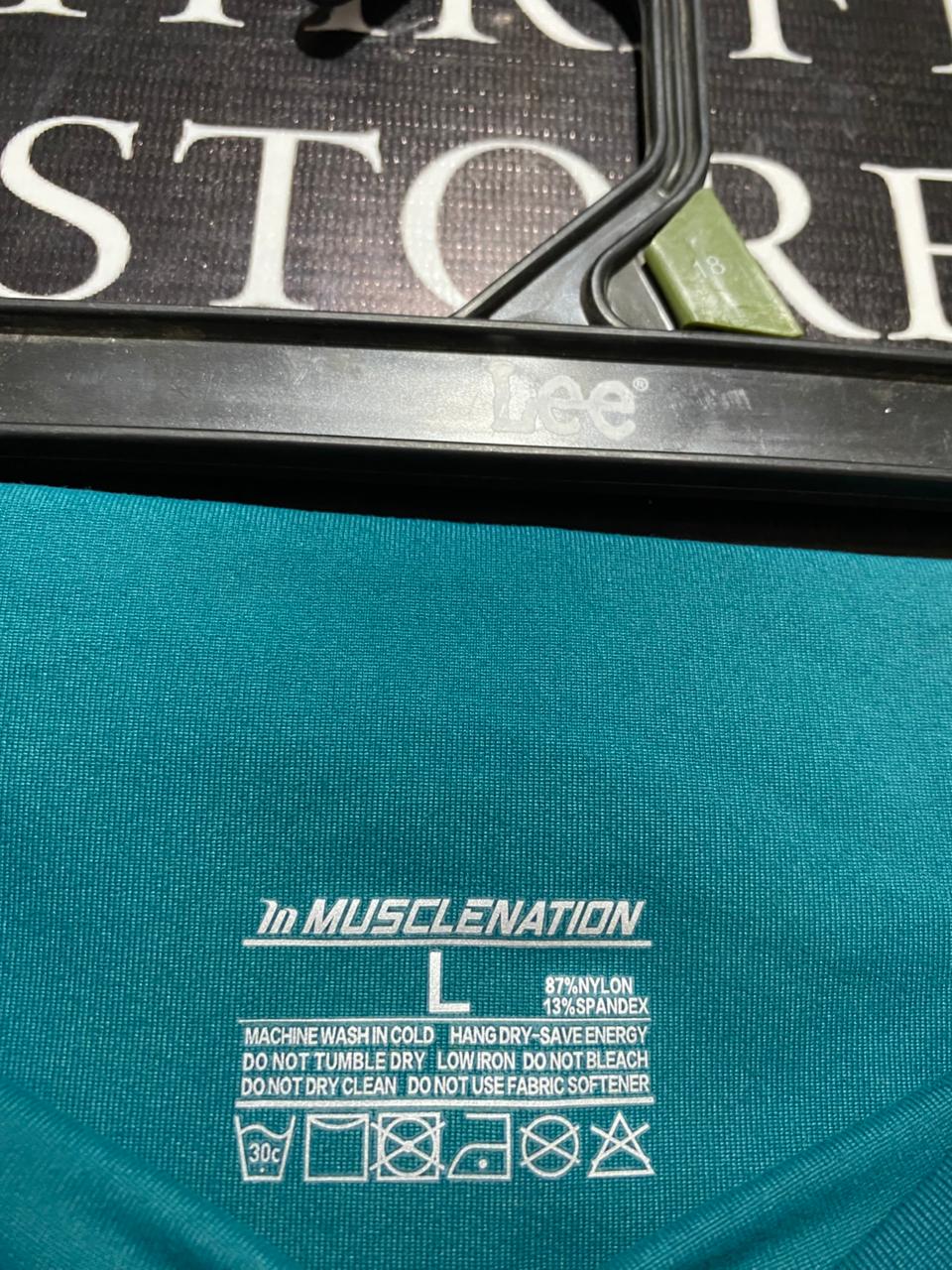 IN MUSCLE NATION |S| WAIST 24|B12| TEAL HIGH-WAISTED PERFORMANCE LEGGINGS