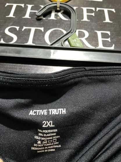 ACTIVE TRUTH |XL| WAIST 36| BLACK HIGH-WAISTED CAPRI YOGA LEGGINGS WITH SIDE POCKETS