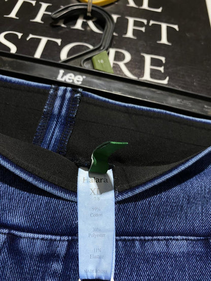 HALARA |XL| WAIST 32| MEDIUM WASH HIGH-WAISTED STRETCH DENIM JEGGINGS