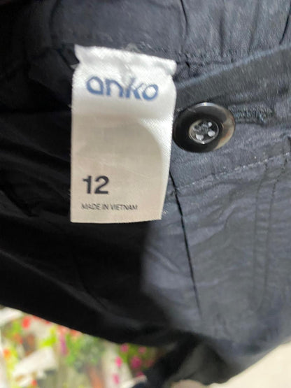 ANKO |XL| WAIST 32| RELAXED-FIT BLACK CARGO PANTS WITH MULTI-POCKET DESIGN
