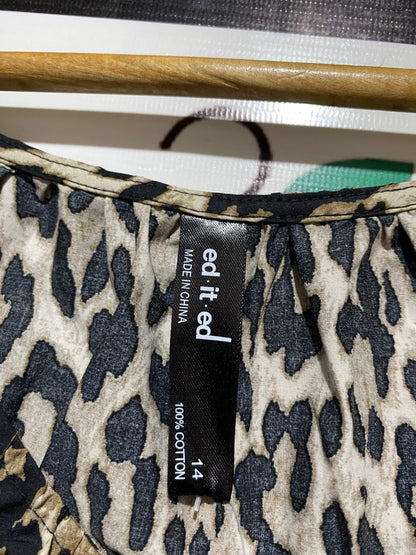 ED IT ED |L| BUST 18|C4| LEOPARD PRINT V-NECK MAXI DRESS