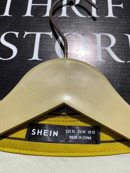 SHEIN |XL| BUST 25| MUSTARD YELLOW STRIPED COTTON BUTTON-DOWN SHIRT