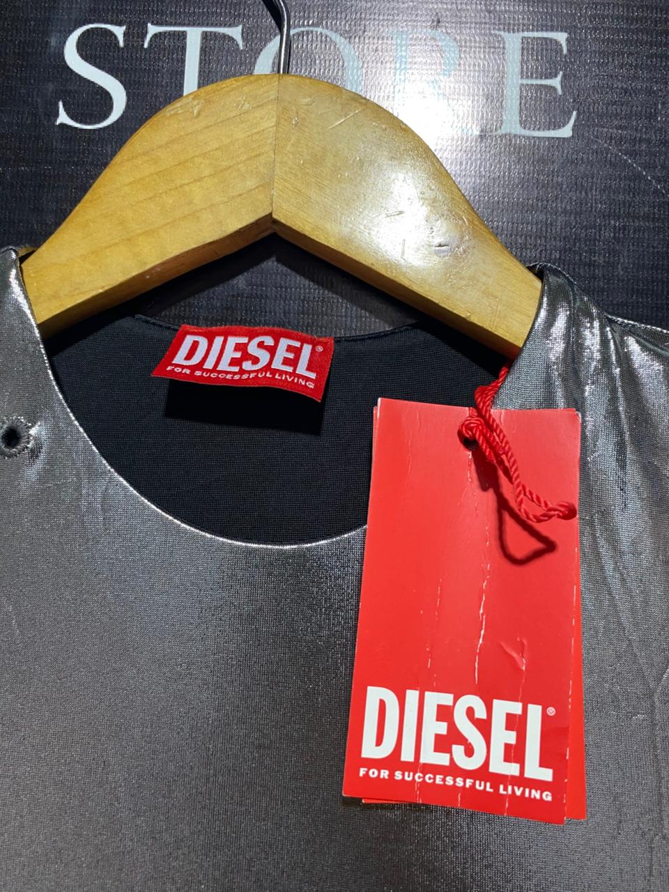DIESEL |S| BUST 14| C3| MATHI METALLIC MAXI DRESS