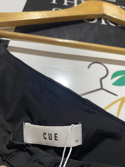 CUE |M| BUST 17| BLACK ONE-SHOULDER RUCHED MINI DRESS